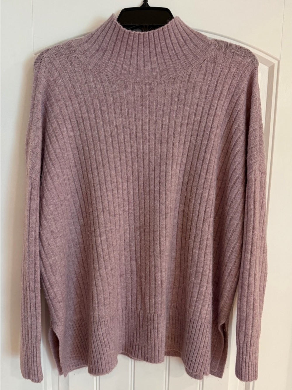 LOFT Ribbed Mock Neck Women's Sweater - Lavender